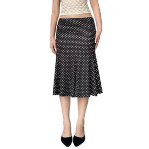 Midi Skirt with Polka Dots - Simple Design for Your Style Needs