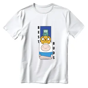 Adventure Time Trio Best Buds T-shirt for Fans of the Iconic Characters Classic Cotton