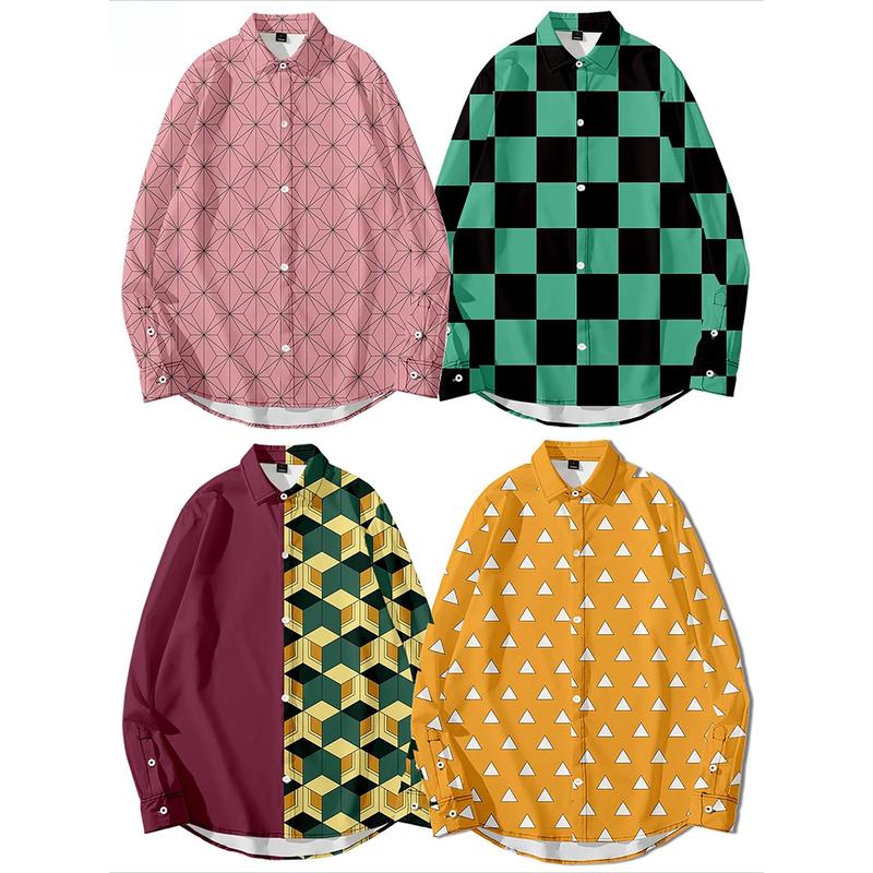 Demon Slayer Jacket, Giyu Tomioka & Tanjiro Cosplay Shirt Cape, Zenitsu, Nezuko Anime Costume for Men & Women - Official Style Demon Slayer Jacket, Giyu Tomioka & Tanjiro Cosplay Shirt Cape, Zenitsu, Nezuko Anime Costume for Men & Women - Official Style