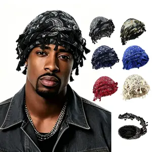 Viral Satin Lined Durag Turban, Silky Twist Strap Head Wraps for Hair Protection, Paisley Leopard Print Breathable Hair Bonnet, Adjustable Long Tail Head Scarf for Sleeping Daily Wear, Trendy Hip Hop Hair Accessory