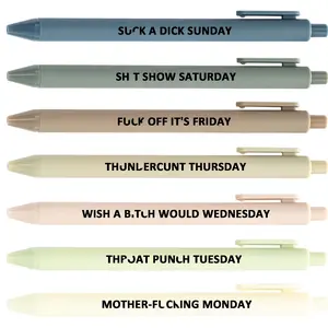 Funny Adult Swear Word Design Ballpoint Pen Set , 7/14pcs Funny Humorous Quote pen, Smooth Writing, Swear Cuss Word Pens for Nurse Week Gift, Novelty Pens for Corworkers, Christmas Stocking Stuffers Gift for Women, Office Stationery & Supplies