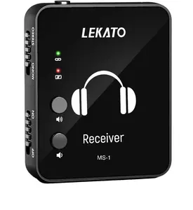 LEKATO MS-1 Wireless in-Ear Monitor System for Guitar Bass, 2.4G Stereo IEM Rechargeable Singe Receiver ONLY