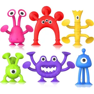 Baby Bath Toys Suction Toy: No Hole Bath Toy for Baby Toddlers - Kids Mini Sensory Fidget Suction Cup Toys for Boys Girls - Window Building Toy Gifts Easter Basket Stuffers Egg Fillers (Ages 3+) Gym Play Mat Multi-Functional birthday