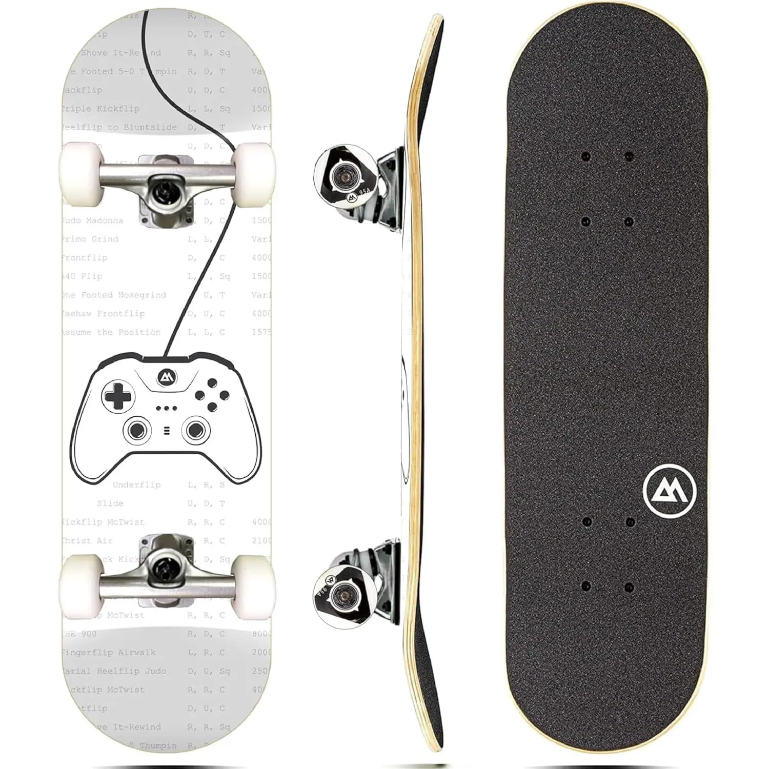 27.5-Inch Premium Grip Magneto Complete Cruiser Skateboard - 7-Ply Good Wood Double Kicktail Deck, 51mm Polyurethane Wheels, ABEC 5 Bearings, Aluminium Components, Portable Surf-Style Board for Youth Beginners, Ideal for Tricks Outdoors