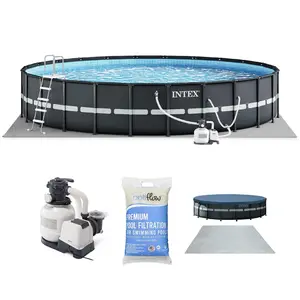 Intex Ultra XTR Frame 24'x52" Above Ground Pool and OptiFlow Premium Filter Sand