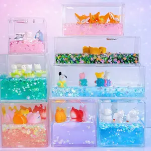 Live Stream Pick - Rectangular & Cubic Block Liquid Bottles for Home Decor Office Gifts Unique Adorable Mesmerizing Room Figures Hand Painted Artistic Ornaments Glow In The Dark Interior Decoration Accessories