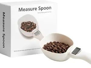 Electronic Measuring Spoon, Digital Measuring Spoon Scale, High Precision Food Scale with LCD Display, ABS Kitchen Measuring Spoon for Grams, Ounces, ml & Cups
