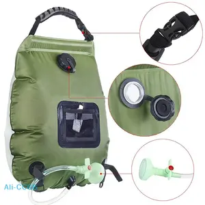 Shower Bag 20L Solar Heating Camping Shower Bag Removable Hose On-Off Switchable Shower Head Portable Shower