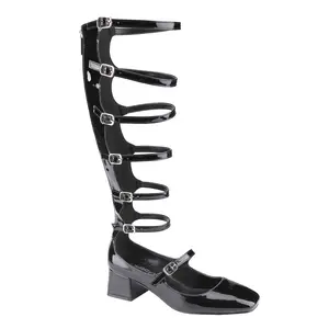 BELOVELY  Unilady Women Fringe & Hollow Out Design Fashion Boots, Vacation Square Open Toe Gladiator Sandal Boots For Summer Girl Shoe Footwear Walking Shoes Flat Pedal Creeper Slipper Onyx Leather Comfort Chunky Gal Tsinelas