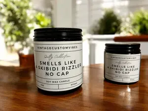 Skibidi Rizzler No Cap Soy Scented Candle - Healthcare & Therapeutic Candle for Relaxation and Well-being Aroma Decor Fragrance Perfume Freshener Ornaments Decoration