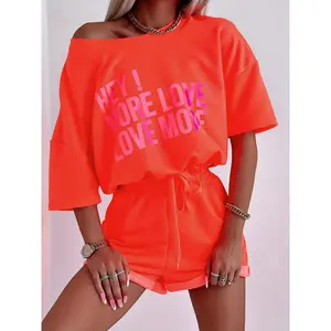 Womens 2 Piece Outfits Trendy 2025 Y2k Short Set Drawstring Crop Top wide Leg Lounge Shorts Going Out Tracksuit Clothes Womenswear