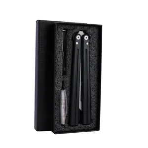 Aluminum Alloy Folding Knife Toys Practice Trainer Stainless Steel Blade(not sharp) for Learning Skills