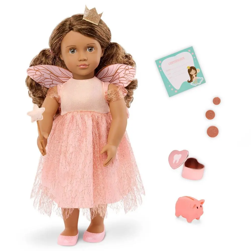 Our Generation Breena 18" Tooth Fairy Doll & Accessories Set: Brown Wavy Hair Fantasy Theme Plastic & Polyester