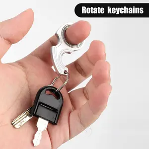 Aluminum Alloy Keychain Spinning Fingertip Ring Toy, 1 Portable Lightweight Spinning Keychain, Metal Keychain Spinning Fingertip Ring Toy, Hand Tool Accessories