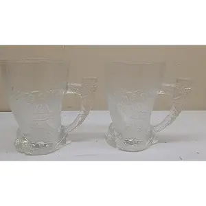 (2) The Flintstones McDonalds Clear Mammoth Mug 1993