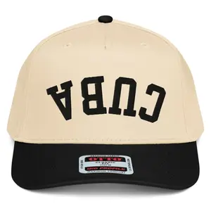 RIVEMUG NX1 Upside Down Cuba Embroidered 2 Tone Hat Mid Crown Curved Bill Snapback Funny Cap for Men and Women