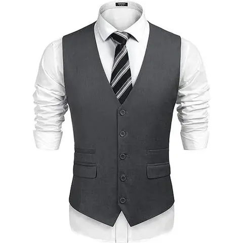 COOFANDY Mens Suit Vest Formal Dress Vest Slim Fit Buesiness Wedding/Graduation Waistcoat Casual Classic Casual Classic Fabric Menswear Pocket Shirt