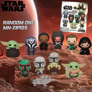 1PC Star Wars Officially Licensed Star Wars 2 Film Game Character Keychain Collection Mystery Bulk Bag Clip Random One Mando and Yoda or Other Backpack Charms Birthday and Christmas Gifts for Family and Friends