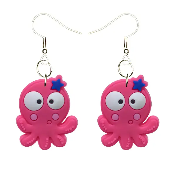 Octopus Earrings Hypoallergenic Silver Plated Fishhooks Yazzle Dazzle Orca Shark Fish Whale Squid Turtle Ocean Sea Underwater