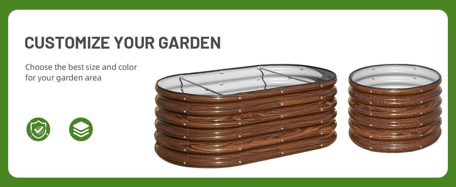 3 Pcs 2x2x1ft Round Galvanized Raised Garden Bed Kit Outdoor, Metal Planter Box for Planting Plants Vegetables, White