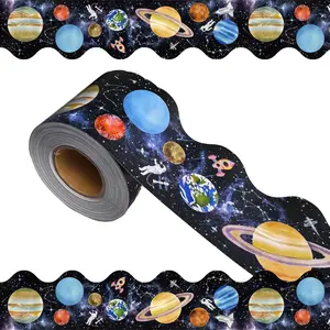 68.9 Feet Outer Space Border,Galaxy Space Scalloped Trim ，Night Sky Classroom Bulletin Board Border Trim，for Classroom Decor Galaxy Star Planet Astronaut Classroom School Party Decoration