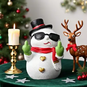 2.36In Snowman Figurines Christmas Decor Cute Finger Statue Decorations Indoor Snowman Ornaments Centerpiece Winter Holiday New Year Gifts Porch Office Desk Decor Small