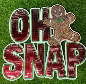 OH SNAP Gingerbread Sequin Patch