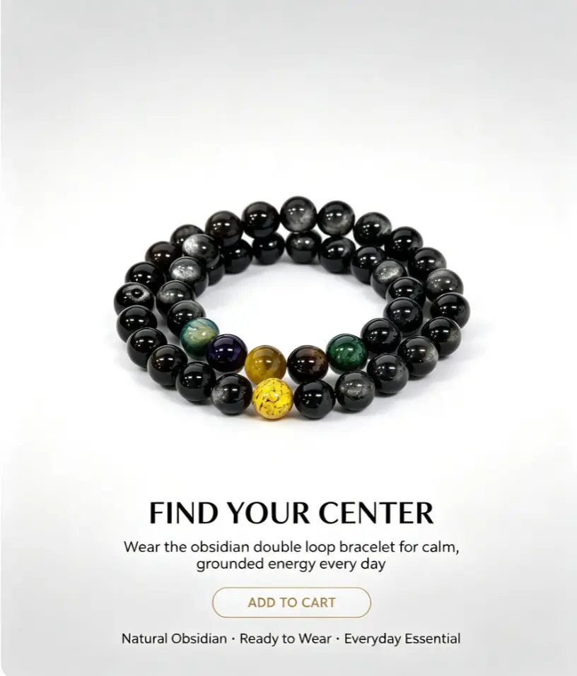 Shunyi Black Double Circle- Elegant Black Beads with Gold Accent - Versatile Daily Wear Accessory for Subtle Sophistication
