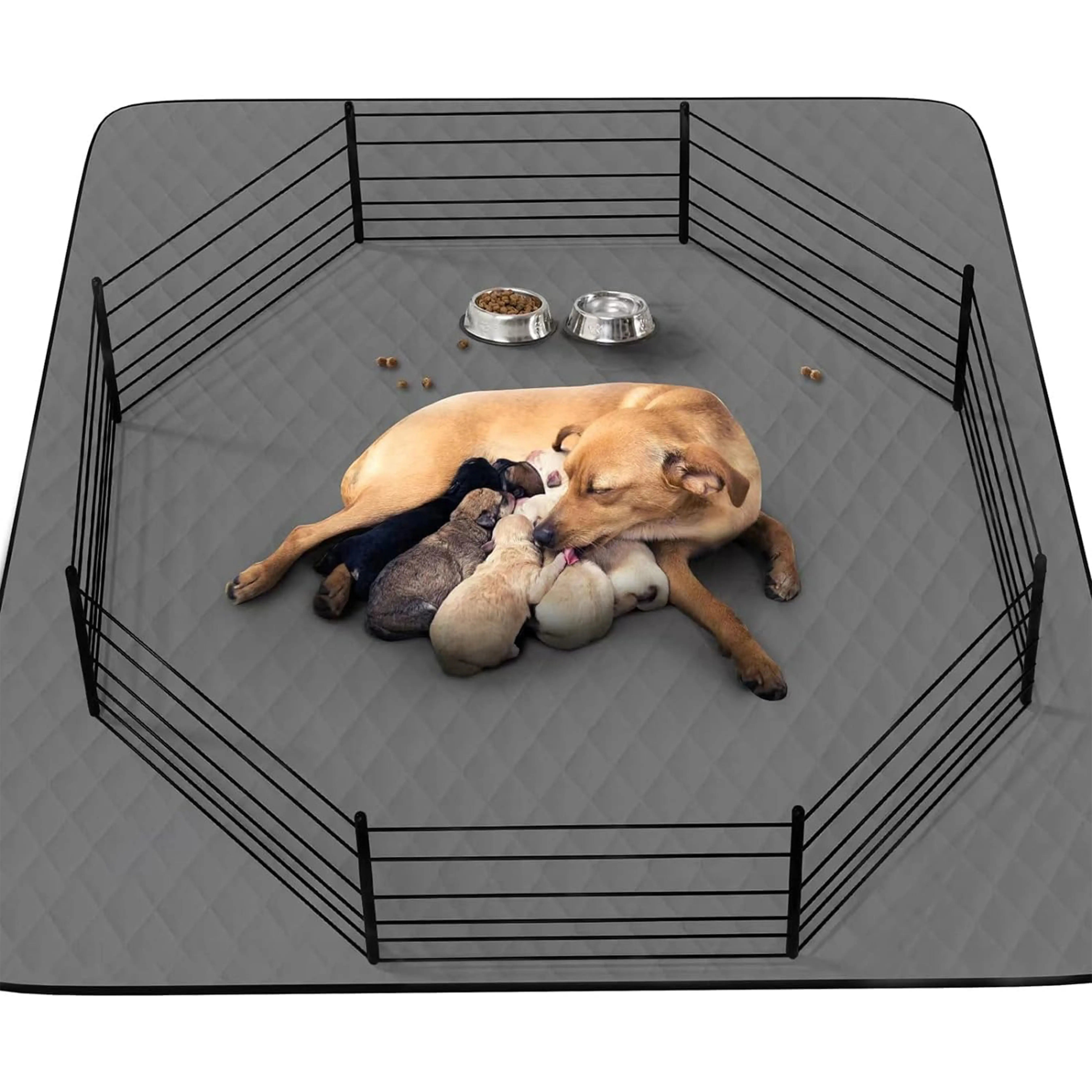 Washable Puppy Dog Pee Pad, 34" X52" Waterproof Whelping Training Pet Mat for Playpen, Crate, Potty, Floor, Bed, Sofa and Trunk, Reusable Pee Pads for Dogs, Cats, Bunny