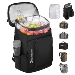 WARMOUNTS Soft Backpack Cooler Insulated Leakproof 36 Cans Collapsible Cooler Ice Chest Bag wInsulating Cover&Leakproof PVC Bag, Lightweight, Cooler Backpack For Camping, Hiking, Picnic, Beach,Travel
