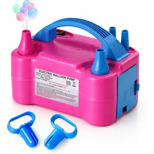 Balloon Pump Electric with Dual Nozzles & Tying Tool - Portable Inflator for Party Balloons, Gender Reveal, Baby Shower, Holidays