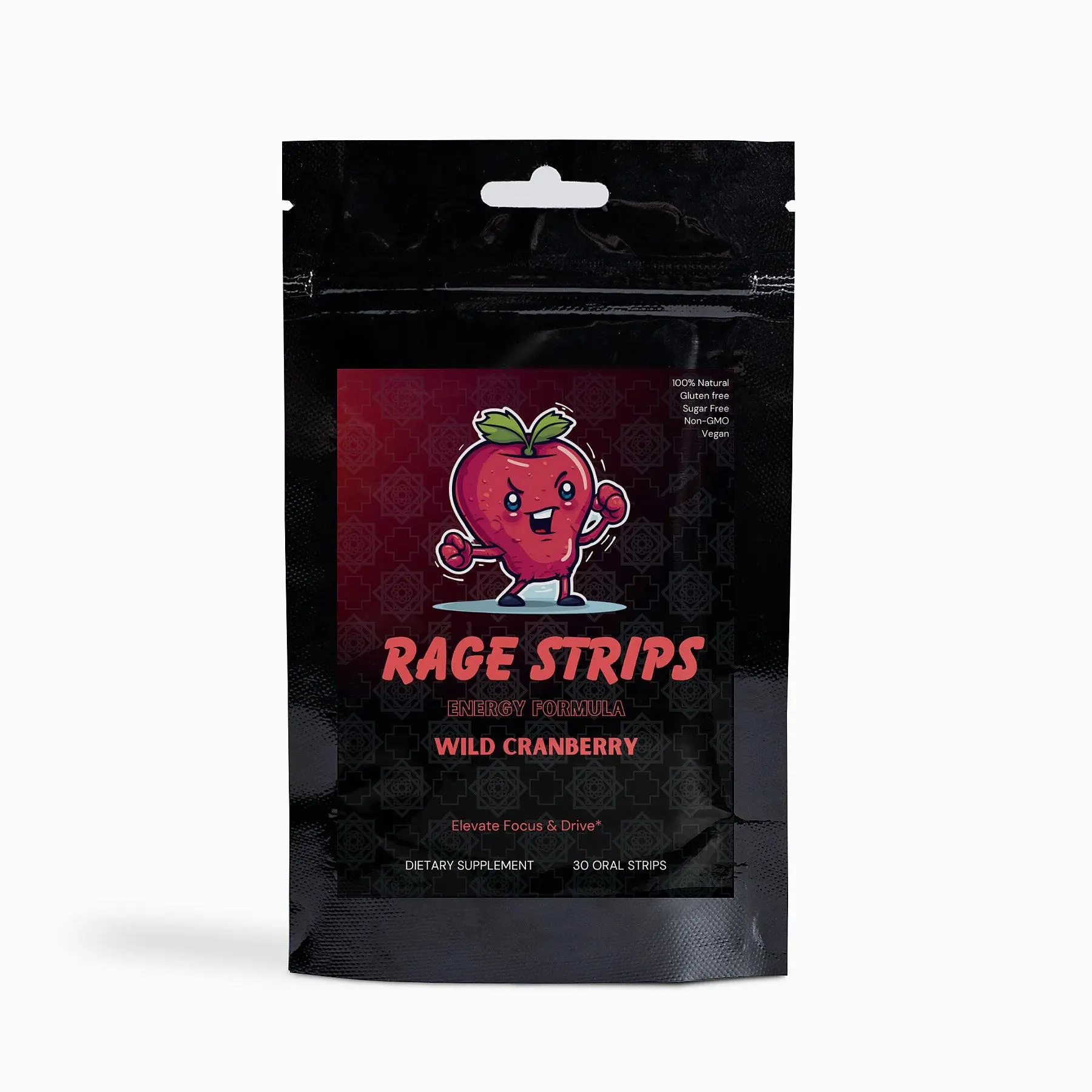 Rage Strips - Natural, Jitter-Free Energy Strips - Boost Focus + Drive - Fitness Edible Supplement