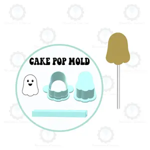 Ghost Cake Pop Mold | Deluxe Cutter, Popper, and Tray Option