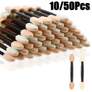 Eyeshadow Applicators Double Sided, Cosmetic Brushes, Disposable Double Ended Sponge Applicator Oval Tipped Eyeliner Brush, 2.4 Inch Makeup Applicator Sticks, Eyeshadow Brushes Set