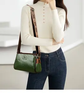 Casual Crossbody Bag for Women - Vintage Double-Sided Pillow Design, Light Luxury Shoulder Bag with Zipper Closure, Polyester Lining, No Edge Paint, Stylish Accessory|Vintage Pillow Design|Zippered Closure