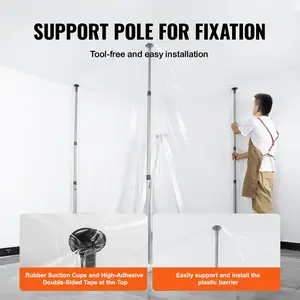 VEVOR Dust Barrier Poles 12 Ft with 4 Telescoping Poles Dust Barrier System