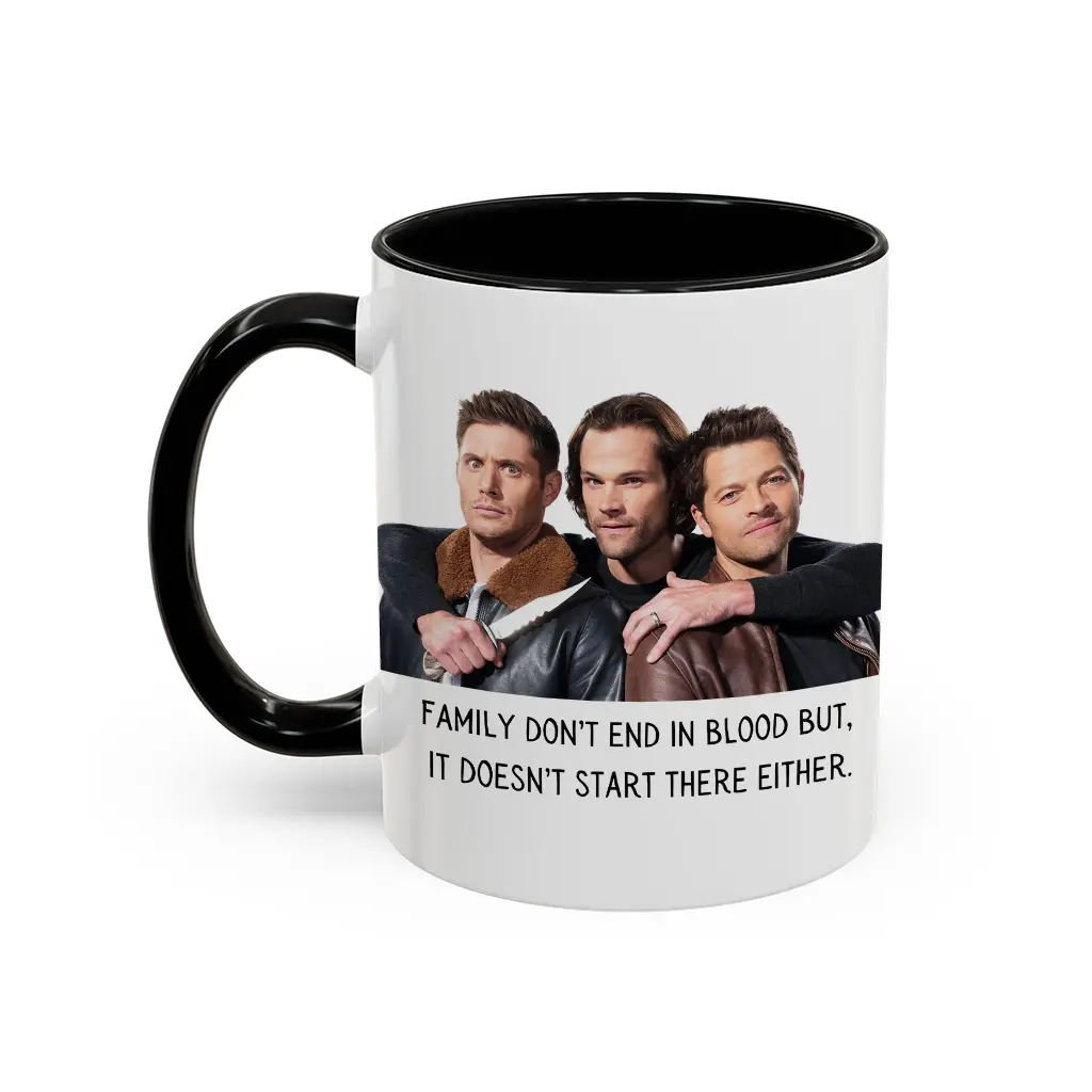Supernatural Mug - Family Don't End In Blood -  Coffee Mug, Supernatural Fan Gift, Sam & Dean Winchester Brothers Coffee Mug - ctt10248