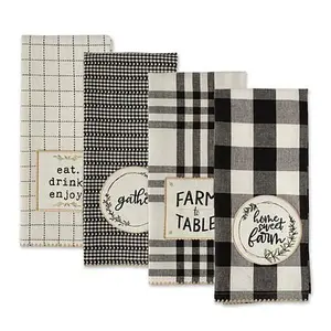 Design Imports Farm to Table Embellished Kitchen Towel Set of 4