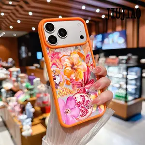 Fashionable disco ball lily Pattern Magnetic Phone Case Supports Wireless Charging for iPhone 17 Pro Max Air 15 16 14  13 12 11 Plus Shockproof Non Slip Protection Silicone Transparent Acrylic Cover Cellphone Protective