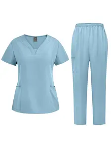 Scrub Workwear Set Doctor and Nurse Uniform Casual Loose Outfit Multiple Colors Available