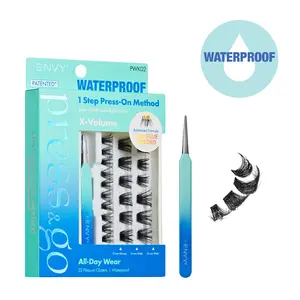 I-Envy Press&Go Waterproof Self-Adhesive Eyelashes,Reusable 1 Step Press-On Lashes, No Damage or Residue, 22 Clusters No Glue Needed Reusable Press-On Lashes Safe for Natural Lashes