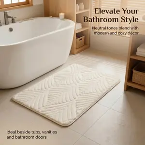 40x60cm Non-Slip Drainage Door Mat, Machine Washable Fast Dry Bathroom Shower Rug, Anti-Mildew & Antibacterial, 3D Massage Points for Multiple Use: Entryway, Laundry, Kitchen, Quick Dry Bath Mat