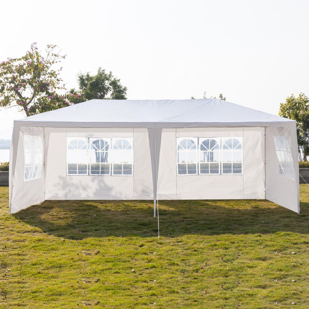 10'x20' Outdoor Party Tent with 6 Removable Sidewalls Waterproof Canopy Patio Wedding Gazebo White for Events