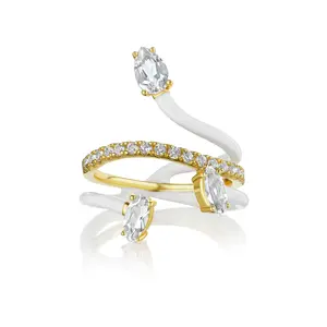 House Of Frosted Enamel Vine Ring