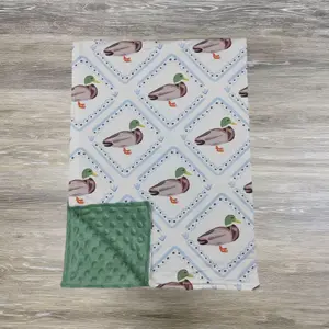 BL0213 hunting mallard duck green baby blanket