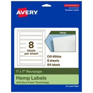 Avery Hemp Paper Labels, 1" x 7" Rectangle
