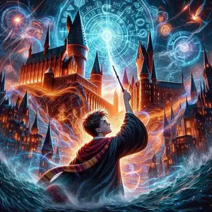 5D DIY Full Drill Round Diamond Painting - Diamond Art Kit Magic Castle, Magic Circle, Magic Wand. Mosaic, Canvas - DIY Decorative Painting, Home Wall Decor, Perfect for Halloween and Christmas, Independence Day, Birthday and Anniversary Gifts.