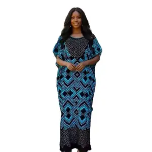 Cross-border Sourcing African-style Dashiki Women's Dressessummer Round-neck Rhinestone-embellished Plus-size Faux Fur