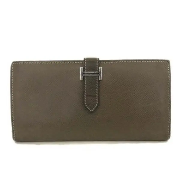 Pre-owned HERMÈS other Small Leather Goods HERMES Bearn Veau Epsom Leather Long Trifold Wallet Gray/6CE1967 12249119340/663248
