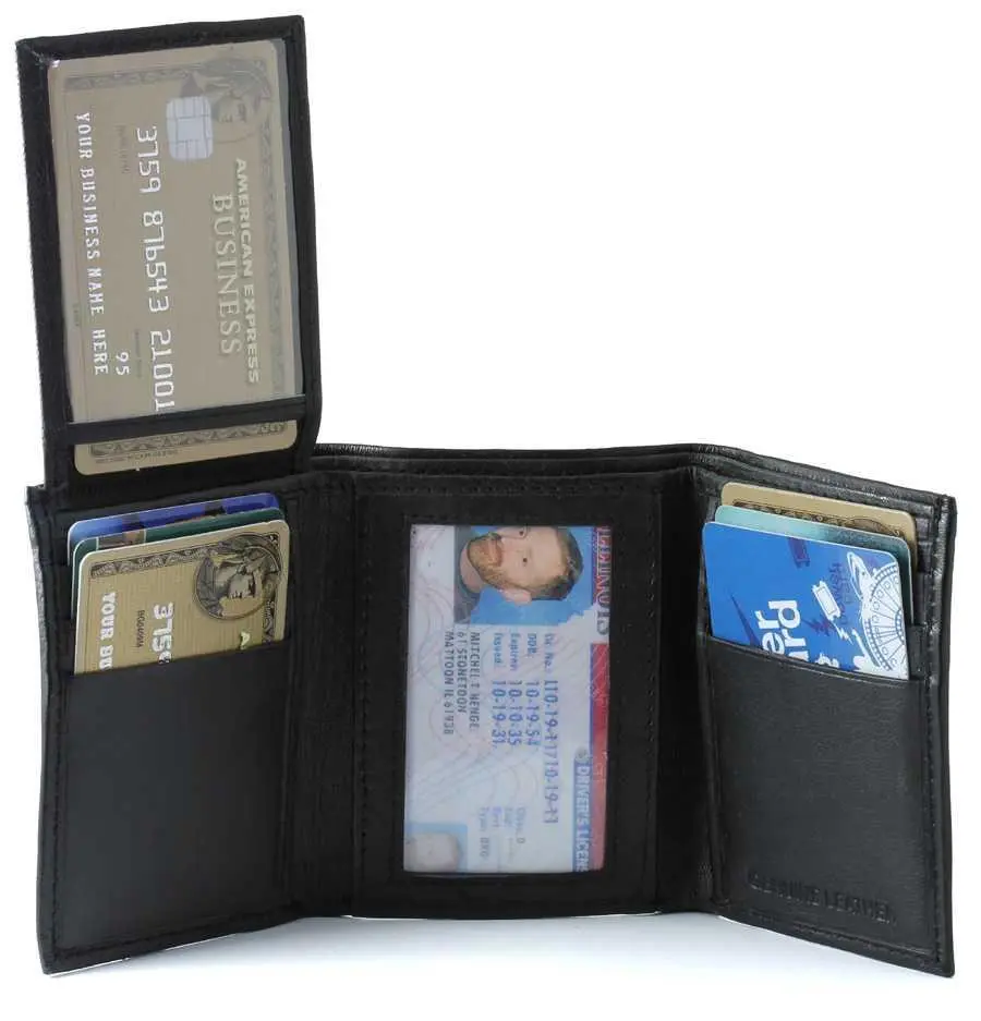 Trifold Wallet with Left Side Flip Up ID